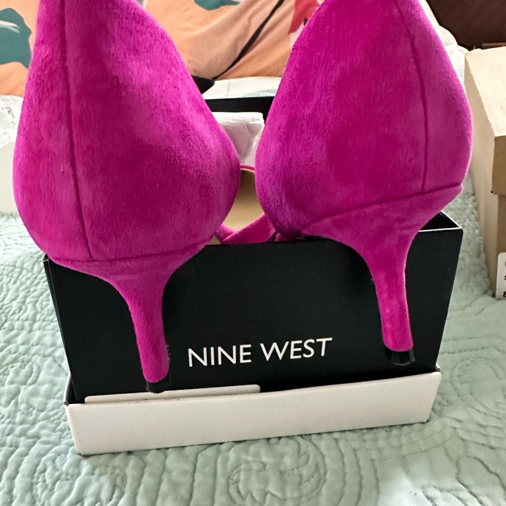 Nine West Pink Heels Suede Elegance - Picture 4 of 8